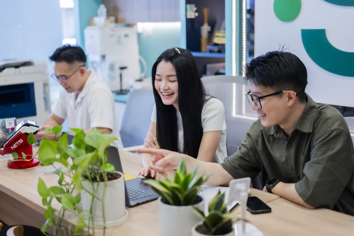 Green Employment recruitment consultants reviewing helper profiles